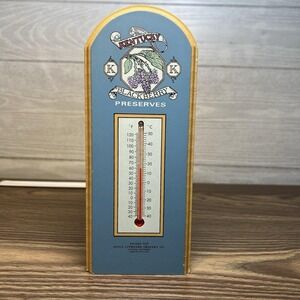 Vintage Thermometer-wood Box Kentucky Blackberry Preserves 1988